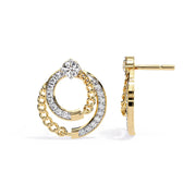 Swirling Circle Diamond Earrings