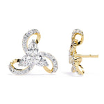 Teardrop and Round Diamond Earrings