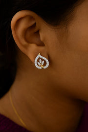 Teardrop Leaf Diamond Studs
