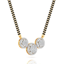 Triple Circle Round Diamond Mangalsutra