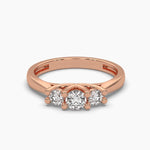 Three Round Cut Diamond Ring