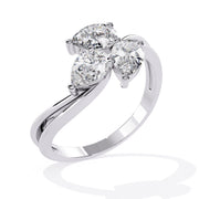 Three Stone Pear Diamond Ring