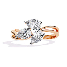 Three Stone Pear Diamond Ring