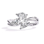 Three Stone Pear Diamond Ring