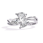 Three Stone Pear Diamond Ring