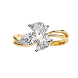 Three Stone Pear Diamond Ring