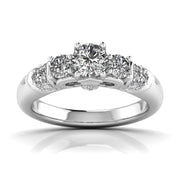 Sparkling Diamond Radiant Anniversary Ring