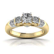 Sparkling Diamond Radiant Anniversary Ring