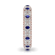 Exquisite Diamond & Blue Gemstone Bangle