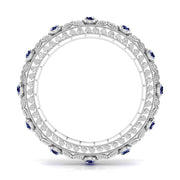 Exquisite Diamond & Blue Gemstone Bangle