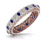 Exquisite Diamond & Blue Gemstone Bangle