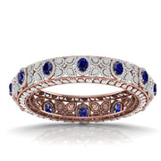 Exquisite Diamond & Blue Gemstone Bangle