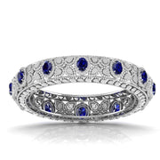 Exquisite Diamond & Blue Gemstone Bangle