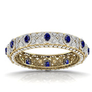 Exquisite Diamond & Blue Gemstone Bangle