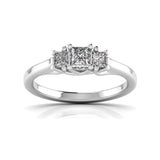 Trellis Design Three Diamonds Ring