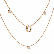 Triple Layer Chain Necklace with Circles