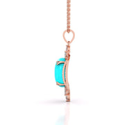 Turquoise Pointed Diamond Pendant