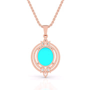 Turquoise Pointed Diamond Pendant