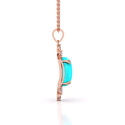 Turquoise Pointed Diamond Pendant