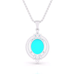 Turquoise Pointed Diamond Pendant
