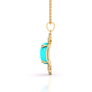 Turquoise Pointed Diamond Pendant