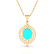 Turquoise Pointed Diamond Pendant