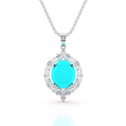 Turquoise Pointed Diamond Pendant