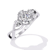Crossed Band Diamond Ring