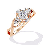 Crossed Band Diamond Ring