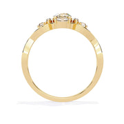 Crossed Band Diamond Ring