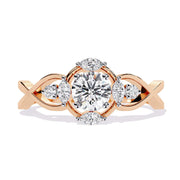 Crossed Band Diamond Ring