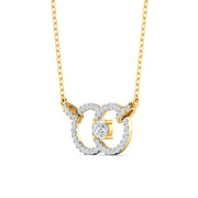 Two Circle Diamond Gold Pendant