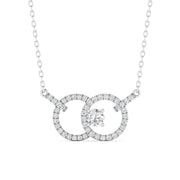 Two Circle Diamond Gold Pendant