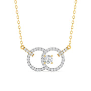 Two Circle Diamond Gold Pendant