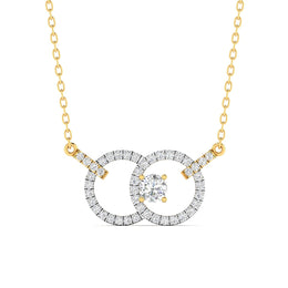 Two Circle Diamond Gold Pendant