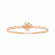 Diamond Flower Double Chain Bracelet