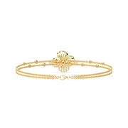 Diamond Flower Double Chain Bracelet