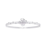 Diamond Flower Double Chain Bracelet