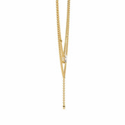 Two-Tier Silver Chain Necklace with Crystal Accents