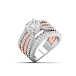 2 Carat Two-Tone Crossover Statement Diamond Ring