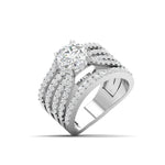 2 Carat Two-Tone Crossover Statement Diamond Ring
