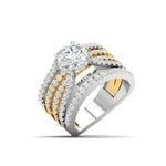 2 Carat Two-Tone Crossover Statement Diamond Ring