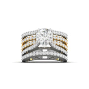 2 Carat Two-Tone Crossover Statement Diamond Ring