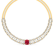 Bridal Colorstone & Diamond Choker Set
