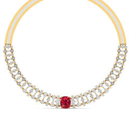 Bridal Colorstone & Diamond Choker Set
