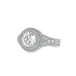 1.5 Carat Split Shank Halo Engagement Ring
