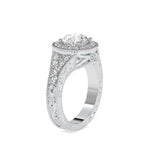 1.5 Carat Split Shank Halo Engagement Ring