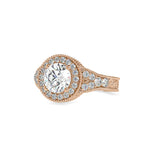 1.5 Carat Split Shank Halo Engagement Ring