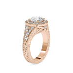 1.5 Carat Split Shank Halo Engagement Ring
