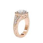 1.5 Carat Split Shank Halo Engagement Ring